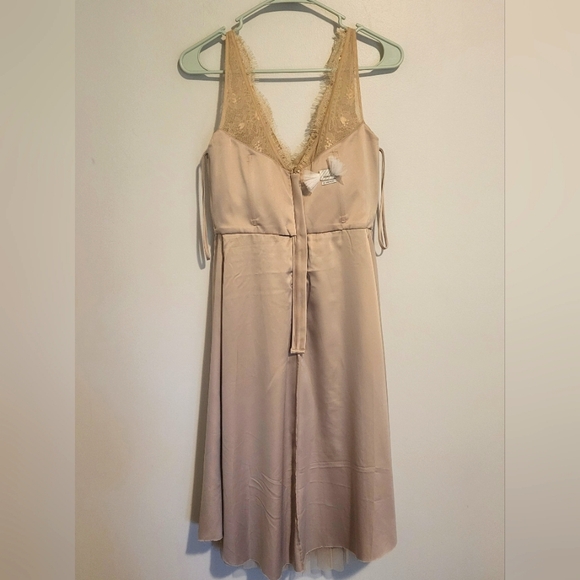 Anthropologie x BHLDN Hitherto Sleeveless Lace FLEUR Midi Dress Sandstone Sz 4 - Picture 3 of 13